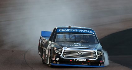 AVONDALE, ARIZONA - NOVEMBER 05: John H Nemechek, driver of the #4 Pye-Barker Fire & Safety Toyota, drives after an on-track incident during the NASCAR Camping World Truck Series Lucas Oil 150 at Phoenix Raceway on November 05, 2021 in Avondale, Arizona. (Photo by Christian Petersen/Getty Images) | Getty Images