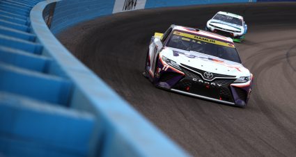 AVONDALE, ARIZONA - NOVEMBER 07: Denny Hamlin, driver of the #11 FedEx Express Toyota, drives during the NASCAR Cup Series Championship at Phoenix Raceway on November 07, 2021 in Avondale, Arizona. (Photo by Sean Gardner/Getty Images) | Getty Images