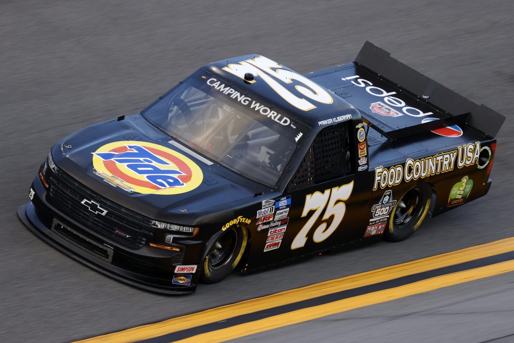 DAYTONA BEACH, FLORIDA - FEBRUARY 11: Parker Kligerman, driver of the #75 Food Country USA Chevrolet, practices for the NASCAR Camping World Truck Series NextEra Energy 250 at Daytona International Speedway on February 11, 2021 in Daytona Beach, Florida. (Photo by Jared C. Tilton/Getty Images) | Getty Images