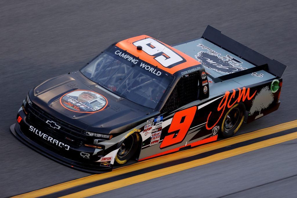 DAYTONA BEACH, FLORIDA - FEBRUARY 11: Codie Rohrbaugh, driver of the #9 Grant County Mulch Chevrolet, practices for the NASCAR Camping World Truck Series NextEra Energy 250 at Daytona International Speedway on February 11, 2021 in Daytona Beach, Florida. (Photo by Jared C. Tilton/Getty Images) | Getty Images
