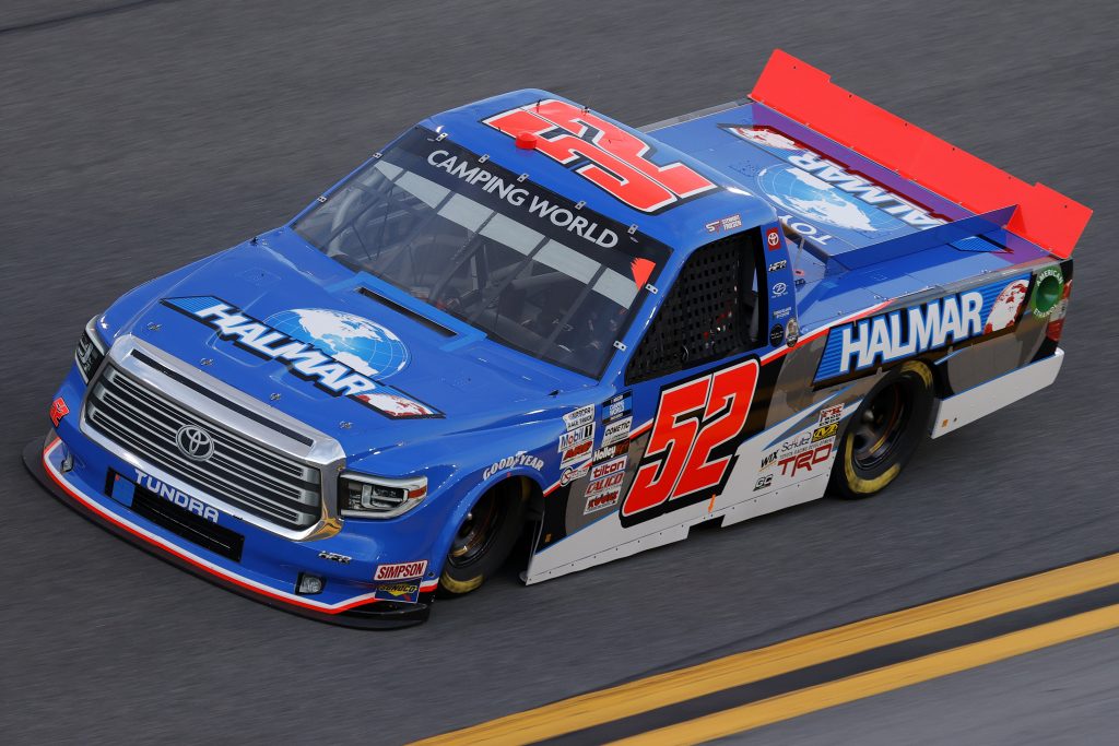 DAYTONA BEACH, FLORIDA - FEBRUARY 11: Stewart Friesen, driver of the #52 Halmar International Toyota, practices for the NASCAR Camping World Truck Series NextEra Energy 250 at Daytona International Speedway on February 11, 2021 in Daytona Beach, Florida. (Photo by Jared C. Tilton/Getty Images) | Getty Images
