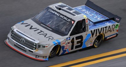 DAYTONA BEACH, FLORIDA - FEBRUARY 11: Johnny Sauter, driver of the #13 Vivitar/RealTree Toyota, practices for the NASCAR Camping World Truck Series NextEra Energy 250 at Daytona International Speedway on February 11, 2021 in Daytona Beach, Florida. (Photo by Jared C. Tilton/Getty Images) | Getty Images