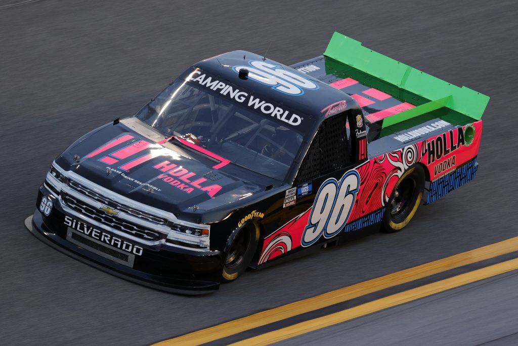DAYTONA BEACH, FLORIDA - FEBRUARY 11: Todd Peck, driver of the #96 Holla Vodka Chevrolet, practices for the NASCAR Camping World Truck Series NextEra Energy 250 at Daytona International Speedway on February 11, 2021 in Daytona Beach, Florida. (Photo by Jared C. Tilton/Getty Images) | Getty Images