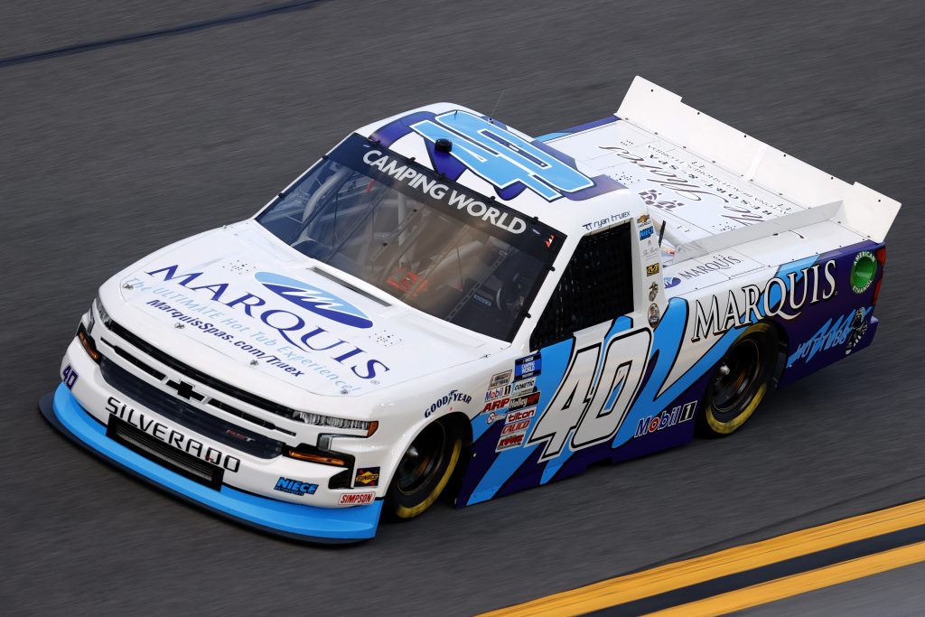 DAYTONA BEACH, FLORIDA - FEBRUARY 11: Ryan Truex, driver of the #40 Marquis Spas Chevrolet, practices for the NASCAR Camping World Truck Series NextEra Energy 250 at Daytona International Speedway on February 11, 2021 in Daytona Beach, Florida. (Photo by Jared C. Tilton/Getty Images) | Getty Images