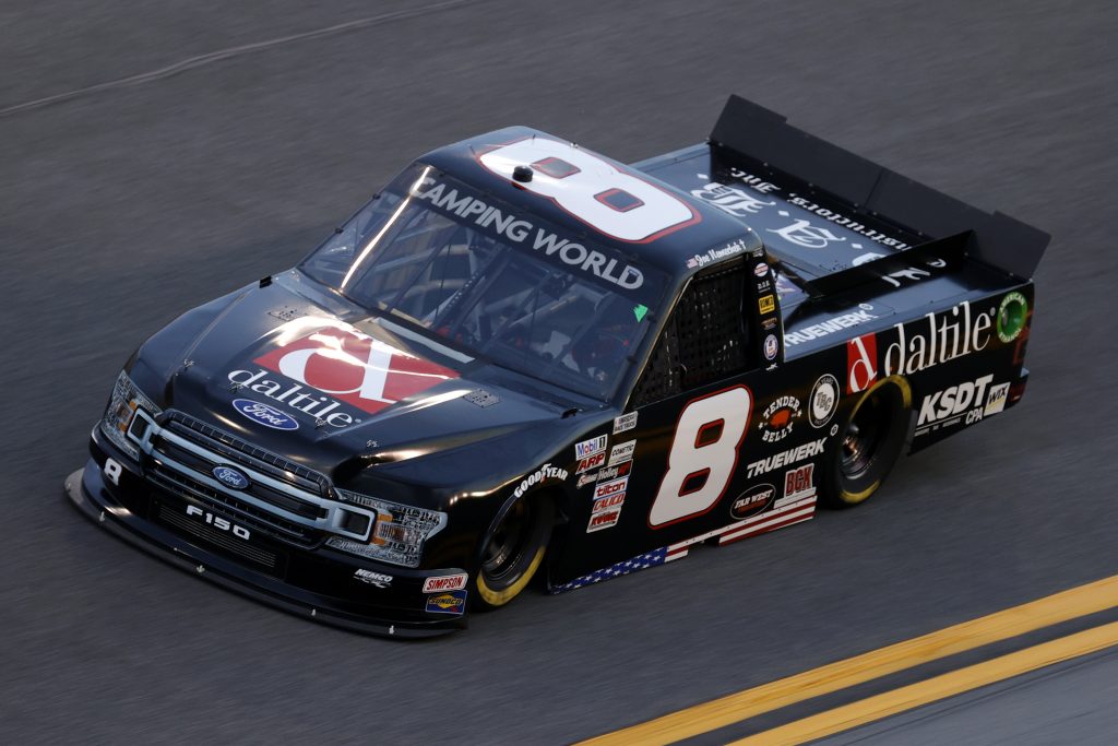 DAYTONA BEACH, FLORIDA - FEBRUARY 11: Joe Nemechek, driver of the #8 Daltile Ford, practices for the NASCAR Camping World Truck Series NextEra Energy 250 at Daytona International Speedway on February 11, 2021 in Daytona Beach, Florida. (Photo by Jared C. Tilton/Getty Images) | Getty Images