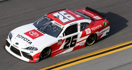 DAYTONA BEACH, FLORIDA - FEBRUARY 12: Brandon Gdovic, driver of the #26 Toyota Racing Toyota, practices for the NASCAR Xfinity Series Beef. It's What's For Dinner. 300 at Daytona International Speedway on February 12, 2021 in Daytona Beach, Florida. (Photo by James Gilbert/Getty Images) | Getty Images