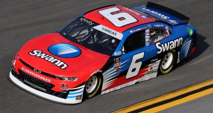 DAYTONA BEACH, FLORIDA - FEBRUARY 12: Ryan Vargas, driver of the #6 Swann Communications Chevrolet, practices for the NASCAR Xfinity Series Beef. It's What's For Dinner. 300 at Daytona International Speedway on February 12, 2021 in Daytona Beach, Florida. (Photo by James Gilbert/Getty Images) | Getty Images