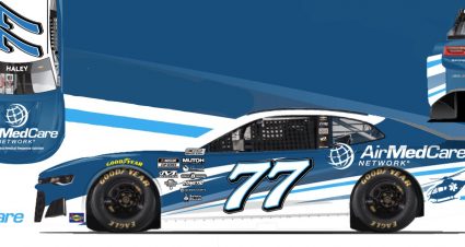 Justin Haley’s 2021 #77 AirMedCare Network Chevrolet paint scheme.