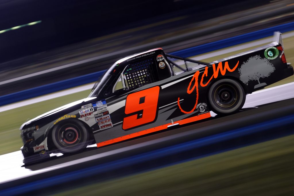DAYTONA BEACH, FLORIDA - FEBRUARY 19: Codie Rohrbaugh, driver of the #9 Grant County Mulch Chevrolet, drives during the NASCAR Camping World Truck Series BrakeBest Brake Pads 159 At Daytona Presented by O'Reilly at Daytona International Speedway on February 19, 2021 in Daytona Beach, Florida. (Photo by Chris Graythen/Getty Images) | Getty Images