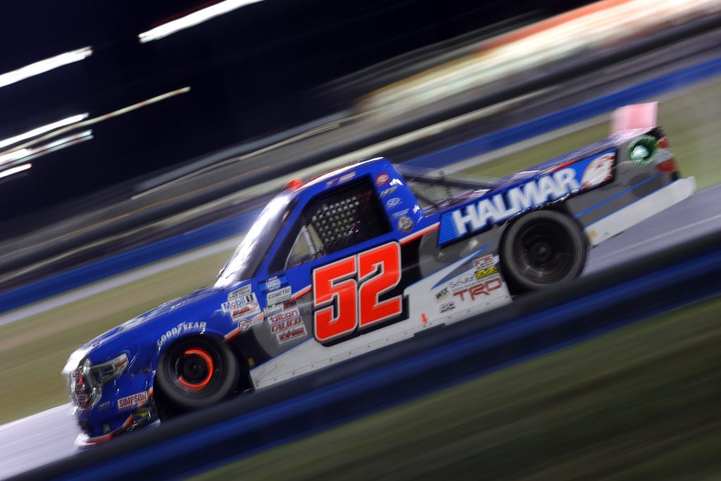 DAYTONA BEACH, FLORIDA - FEBRUARY 19: Stewart Friesen, driver of the #52 Halmar International Toyota, drives during the NASCAR Camping World Truck Series BrakeBest Brake Pads 159 At Daytona Presented by O'Reilly at Daytona International Speedway on February 19, 2021 in Daytona Beach, Florida. (Photo by Chris Graythen/Getty Images) | Getty Images