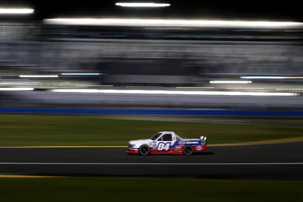 DAYTONA BEACH, FLORIDA - FEBRUARY 19: Cory Roper, driver of the #04 CarQuest Auto Parts Ford, drives during the NASCAR Camping World Truck Series BrakeBest Brake Pads 159 At Daytona Presented by O'Reilly at Daytona International Speedway on February 19, 2021 in Daytona Beach, Florida. (Photo by Brian Lawdermilk/Getty Images) | Getty Images