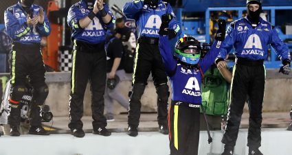 HOMESTEAD, FLORIDA - FEBRUARY 28: William Byron, driver of the #24 Axalta Chevrolet, celebrates with crew after winning the NASCAR Cup Series Dixie Vodka 400 at Homestead-Miami Speedway on February 28, 2021 in Homestead, Florida. (Photo by Michael Reaves/Getty Images) | Getty Images