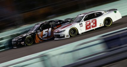 HOMESTEAD, FLORIDA - FEBRUARY 27: Tyler Reddick, driver of the #23 Chevrolet, and Jeremy Clements, driver of the #51 Wealth Accelerators Chevrolet, race during the NASCAR Xfinity Series Contender Boats 250 at Homestead-Miami Speedway on February 27, 2021 in Homestead, Florida. (Photo by Sean Gardner/Getty Images) | Getty Images