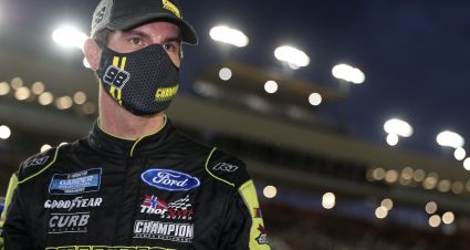 AVONDALE, ARIZONA - NOVEMBER 06: Grant Enfinger, driver of the #98 Champion/Curb Records Ford, waits on the grid prior to the NASCAR Gander RV & Outdoors Truck Series Lucas Oil 150 at Phoenix Raceway on November 06, 2020 in Avondale, Arizona. (Photo by Chris Graythen/Getty Images) | Getty Images