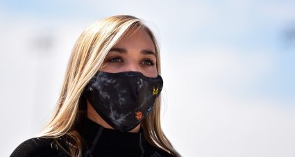MADISON, IL - AUGUST 30: Natalie Decker, driver of the #44 N29 Capital Partners LLC Chevrolet, walks on pit road prior to the CarShield 200 presented by CK Power for the Gander Outdoors Truck Series at World Wide Technology Raceway on August 30, 2020 in Madison, Illinois. (Photo by Jeff Curry/Getty Images) | Getty Images
