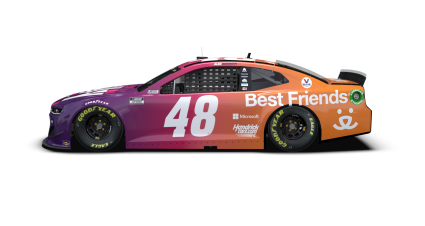 Alex Bowman’s 2021 #48 Ally / Best Friends Animal Society Chevrolet paint scheme.