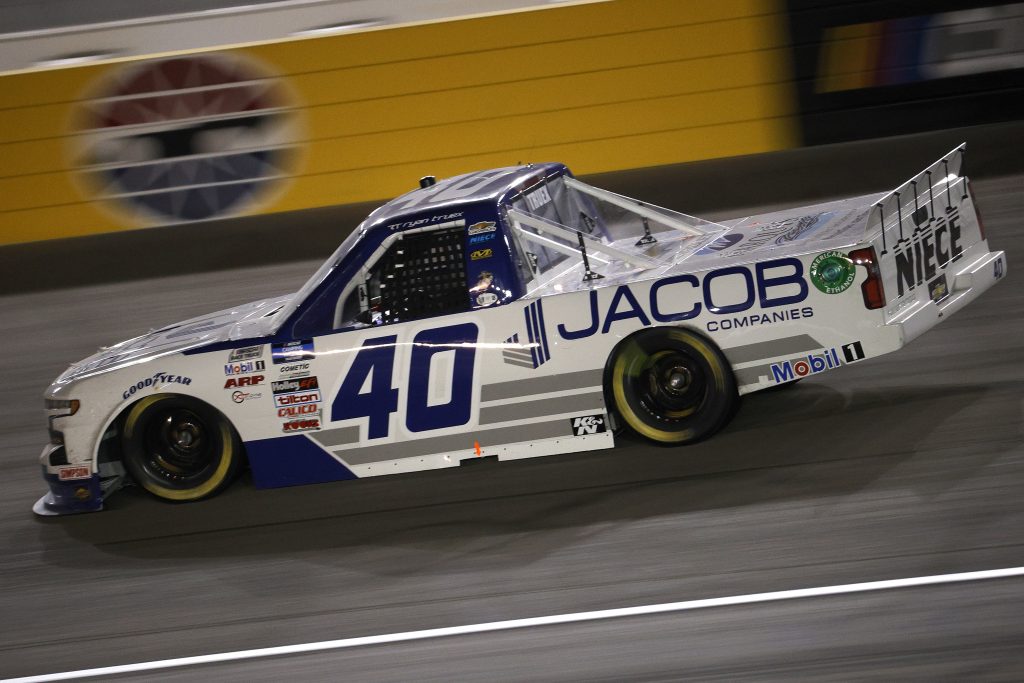 LAS VEGAS, NEVADA - MARCH 05: Ryan Truex, driver of the #40 Jacob Companies Chevrolet, drives during the NASCAR Camping World Truck Series Bucked Up 200 at The Bullring at Las Vegas Motor Speedway on March 05, 2021 in Las Vegas, Nevada. (Photo by Chris Graythen/Getty Images) | Getty Images