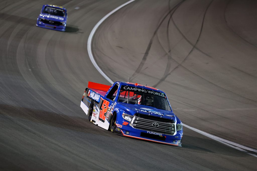 LAS VEGAS, NEVADA - MARCH 05: Stewart Friesen, driver of the #52 Halmar International Toyota, drives during the NASCAR Camping World Truck Series Bucked Up 200 at The Bullring at Las Vegas Motor Speedway on March 05, 2021 in Las Vegas, Nevada. (Photo by Abbie Parr/Getty Images) | Getty Images