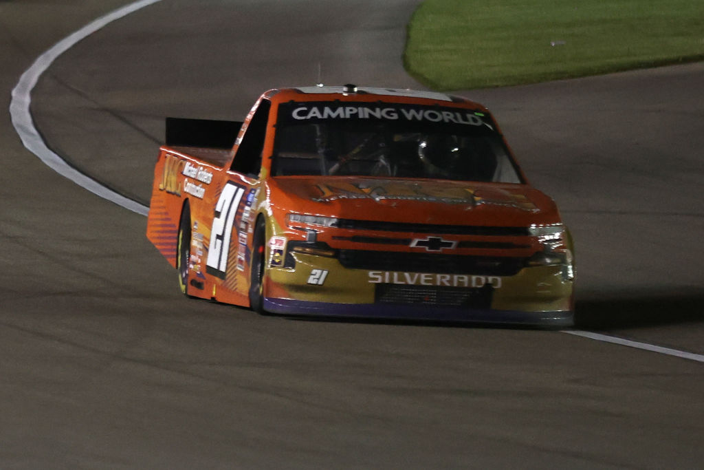 LAS VEGAS, NEVADA - MARCH 05: Zane Smith, driver of the #21 MRC Coduring drives the NASCAR Camping World Truck Series Bucked Up 200 at The Bullring at Las Vegas Motor Speedway on March 05, 2021 in Las Vegas, Nevada. (Photo by Abbie Parr/Getty Images) | Getty Images