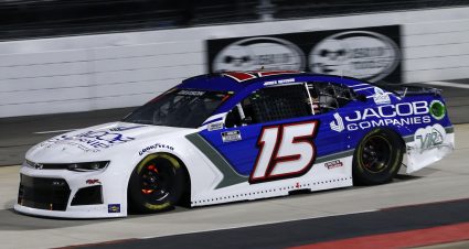 MARTINSVILLE, VIRGINIA - APRIL 10: James Davison, driver of the #15 Chevrolet, drives during the NASCAR Cup Series Blue-Emu Maximum Pain Relief 500 at Martinsville Speedway on April 10, 2021 in Martinsville, Virginia. (Photo by Brian Lawdermilk/Getty Images) | Getty Images