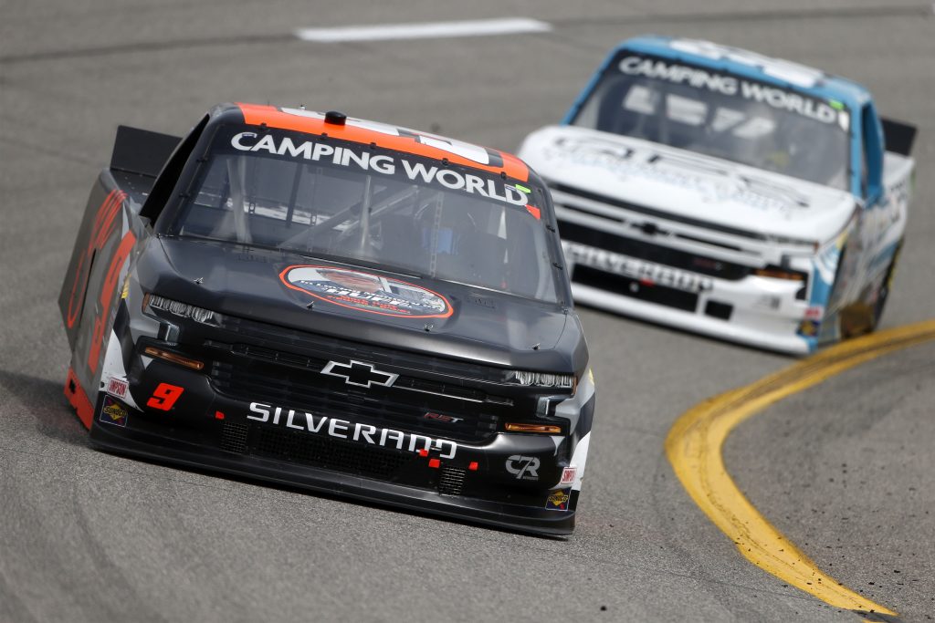 RICHMOND, VIRGINIA - APRIL 17: Codie Rohrbaugh, driver of the #9 Grant County Mulch Chevrolet, drives during the NASCAR Camping World Truck Series ToyotaCare 250 at Richmond Raceway on April 17, 2021 in Richmond, Virginia. (Photo by Brian Lawdermilk/Getty Images) | Getty Images