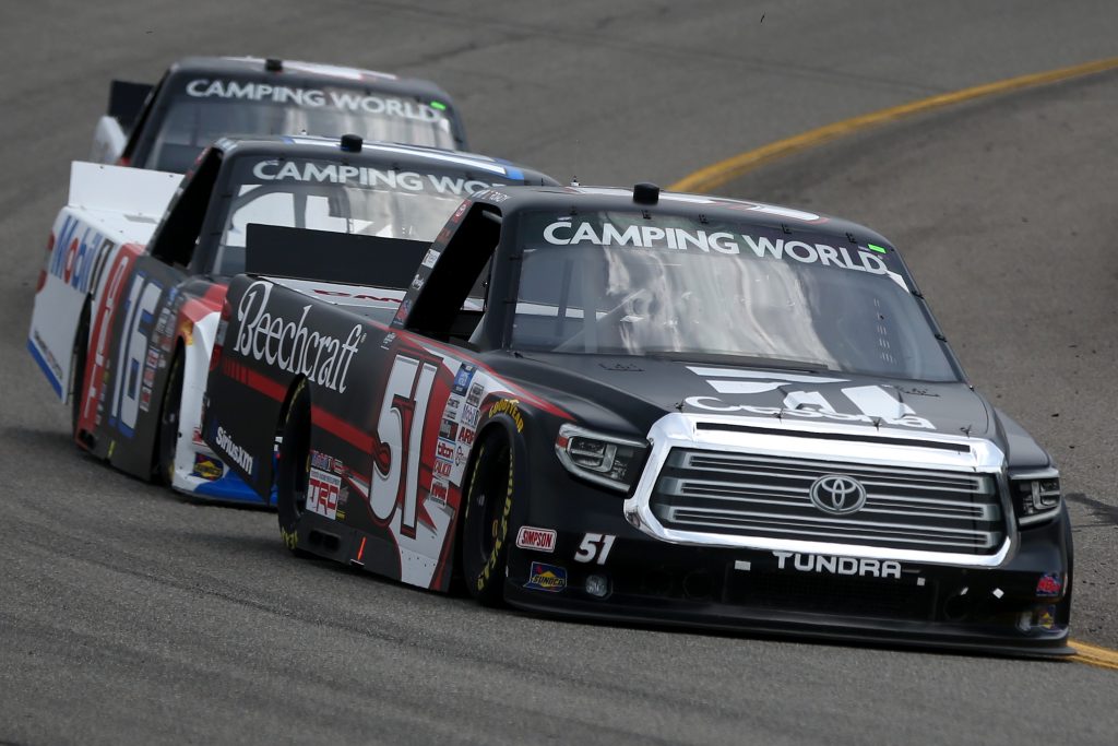 RICHMOND, VIRGINIA - APRIL 17: Kyle Busch, driver of the #51 Cessna Toyota, drives during the NASCAR Camping World Truck Series ToyotaCare 250 at Richmond Raceway on April 17, 2021 in Richmond, Virginia. (Photo by Brian Lawdermilk/Getty Images) | Getty Images