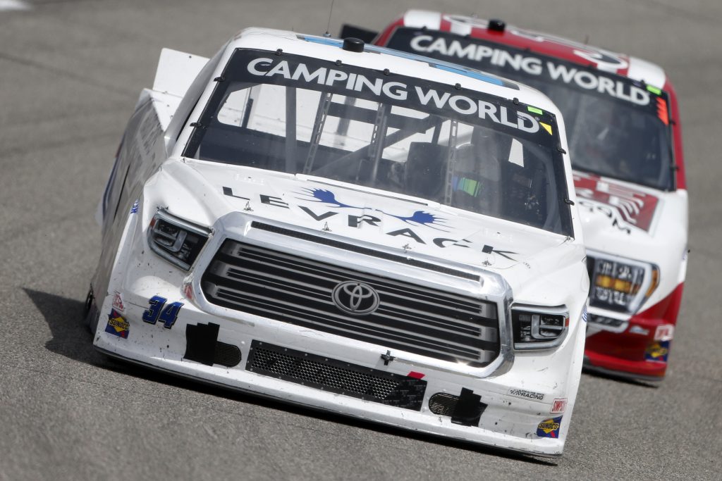 RICHMOND, VIRGINIA - APRIL 17: Josh Reaume, driver of the #34 Chevrolet, drives during the NASCAR Camping World Truck Series ToyotaCare 250 at Richmond Raceway on April 17, 2021 in Richmond, Virginia. (Photo by Brian Lawdermilk/Getty Images) | Getty Images