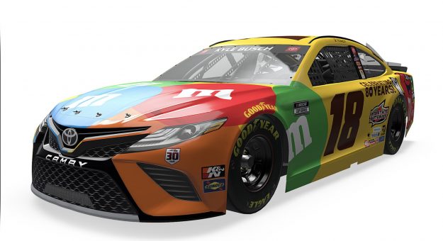 Visit Kyle Busch running M&Ms throwback scheme at Darlington page
