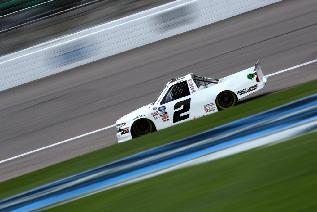 KANSAS CITY, KANSAS - MAY 01: Sheldon Creed, driver of the #2 Chevrolet, drives during the NASCAR Camping World Truck Series Wise Power 200 at Kansas Speedway on May 01, 2021 in Kansas City, Kansas. (Photo by Sean Gardner/Getty Images) | Getty Images