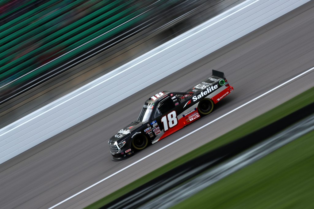 KANSAS CITY, KANSAS - MAY 01: Chandler Smith, driver of the #18 Safelite AutoGlass Toyota, drives during the NASCAR Camping World Truck Series Wise Power 200 at Kansas Speedway on May 01, 2021 in Kansas City, Kansas. (Photo by Sean Gardner/Getty Images) | Getty Images