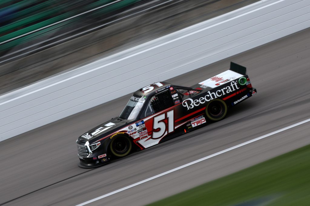 KANSAS CITY, KANSAS - MAY 01: Kyle Busch, driver of the #51 Cessna Toyota, drives during the NASCAR Camping World Truck Series Wise Power 200 at Kansas Speedway on May 01, 2021 in Kansas City, Kansas. (Photo by Sean Gardner/Getty Images) | Getty Images