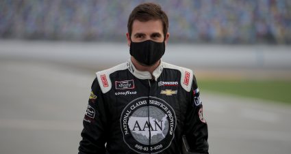 DAYTONA BEACH, FLORIDA - AUGUST 28: Tommy Joe Martins, driver of the #44 AAN Adjusters Chevrolet, walks the grid prior to the NASCAR Xfinity Series Wawa 250 Powered by Coca-Cola at Daytona International Speedway on August 28, 2020 in Daytona Beach, Florida. (Photo by Chris Graythen/Getty Images) | Getty Images