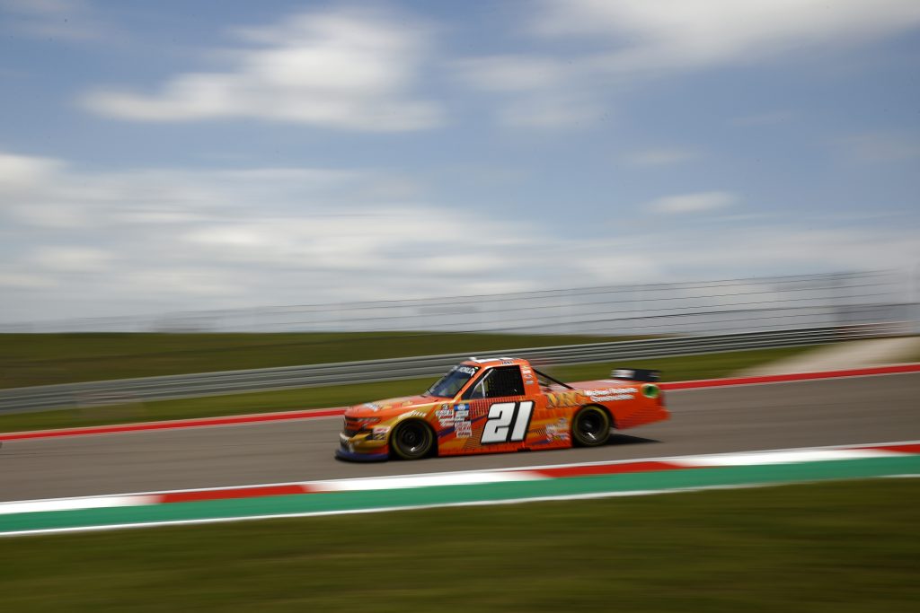 AUSTIN, TEXAS - MAY 21: Zane Smith, driver of the #21 MRC Construction Chevrolet, drives during practice for the NASCAR Camping World Truck Series Toyota Tundra 225 at Circuit of The Americas on May 21, 2021 in Austin, Texas. (Photo by Jared C. Tilton/Getty Images) | Getty Images