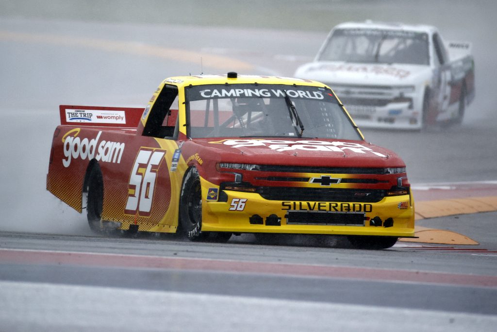 AUSTIN, TEXAS - MAY 22: Timmy Hill, driver of the #56 Good Sam Chevrolet, s during qualifying for the NASCAR Camping World Truck Series Toyota Tundra 225 Qualifying at Circuit of The Americas on May 22, 2021 in Austin, Texas. (Photo by Jared C. Tilton/Getty Images) | Getty Images