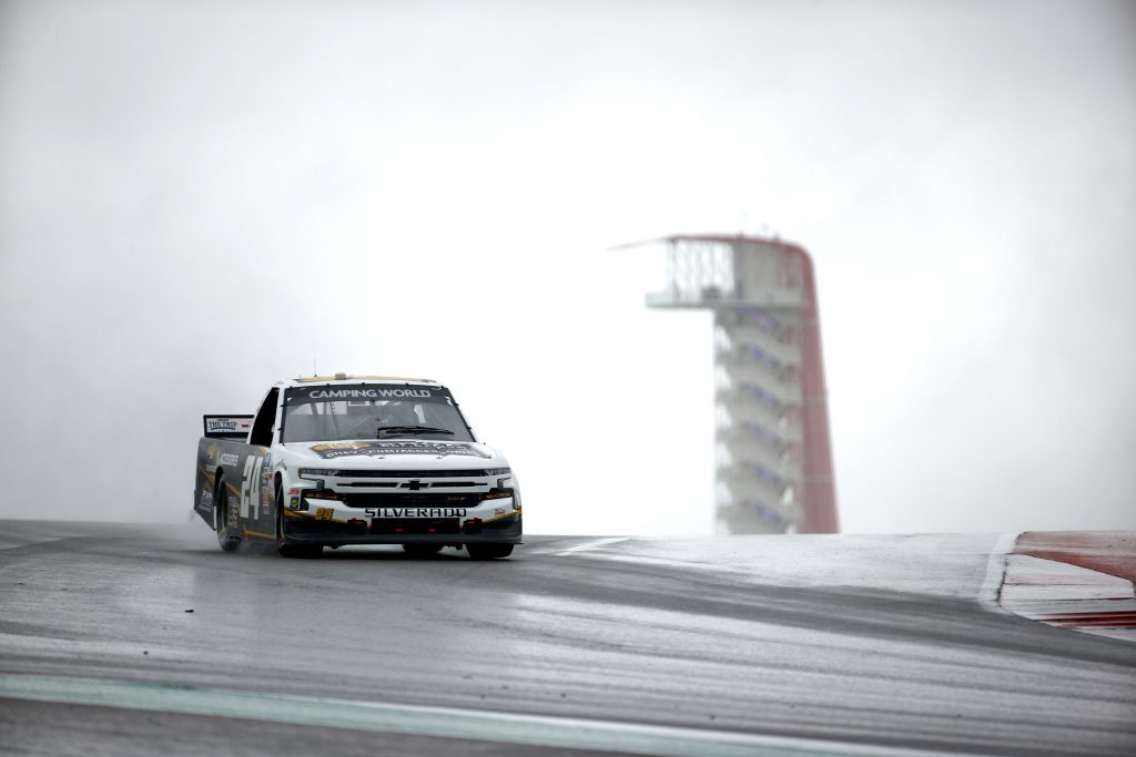 AUSTIN, TEXAS - MAY 22: Jack Wood, driver of the #24 Chevy Accessories Chevrolet, drives during qualifying for the NASCAR Camping World Truck Series Toyota Tundra 225 Qualifying at Circuit of The Americas on May 22, 2021 in Austin, Texas. (Photo by Jared C. Tilton/Getty Images) | Getty Images