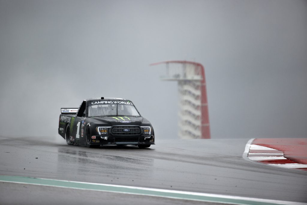 AUSTIN, TEXAS - MAY 22: Hailie Deegan, driver of the #1 Monster Energy Ford, drives during qualifying for the NASCAR Camping World Truck Series Toyota Tundra 225 Qualifying at Circuit of The Americas on May 22, 2021 in Austin, Texas. (Photo by Jared C. Tilton/Getty Images) | Getty Images