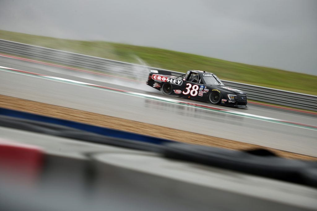 AUSTIN, TEXAS - MAY 22: Todd Gilliland, driver of the #38 Crosley Brands Ford, drives during qualifying for the NASCAR Camping World Truck Series Toyota Tundra 225 Qualifying at Circuit of The Americas on May 22, 2021 in Austin, Texas. (Photo by Jared C. Tilton/Getty Images) | Getty Images