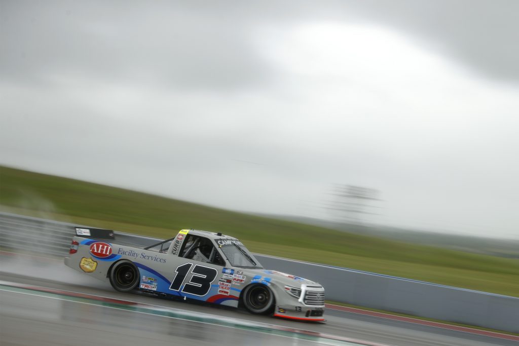 AUSTIN, TEXAS - MAY 22: Johnny Sauter, driver of the #13 AHI Facility Services Toyota, drives during qualifying for the NASCAR Camping World Truck Series Toyota Tundra 225 Qualifying at Circuit of The Americas on May 22, 2021 in Austin, Texas. (Photo by Jared C. Tilton/Getty Images) | Getty Images