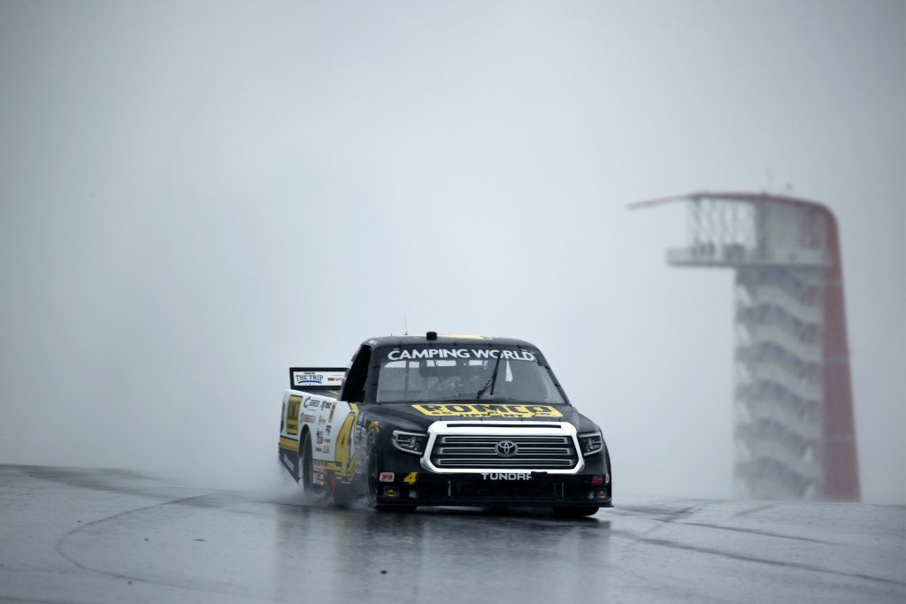 AUSTIN, TEXAS - MAY 22: John Hunter Nemechek, driver of the #4 ROMCO Toyota, drives during qualifying for the NASCAR Camping World Truck Series Toyota Tundra 225 Qualifying at Circuit of The Americas on May 22, 2021 in Austin, Texas. (Photo by Jared C. Tilton/Getty Images) | Getty Images