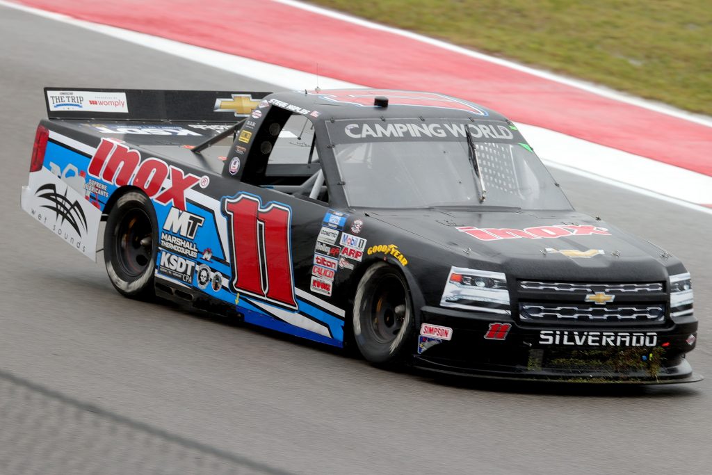 AUSTIN, TEXAS - MAY 22: Camden Murphy, driver of the #11 Inox Supreme Lubricants Chevrolet, drives during the NASCAR Camping World Truck Series Toyota Tundra 225 at Circuit of The Americas on May 22, 2021 in Austin, Texas. (Photo by Carmen Mandato/Getty Images) | Getty Images