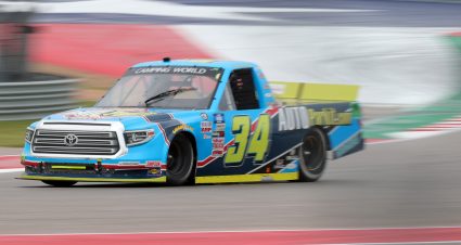 AUSTIN, TEXAS - MAY 22: Lawless Alan, driver of the #34 Auto Parkit Toyota, drives during the NASCAR Camping World Truck Series Toyota Tundra 225 at Circuit of The Americas on May 22, 2021 in Austin, Texas. (Photo by Carmen Mandato/Getty Images) | Getty Images