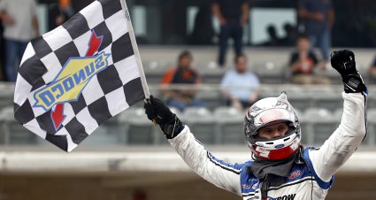 AUSTIN, TEXAS - MAY 22: Todd Gilliland, driver of the #38 Crosley Brands Ford, celebrates after winning  the NASCAR Camping World Truck Series Toyota Tundra 225 at Circuit of The Americas on May 22, 2021 in Austin, Texas. (Photo by Jared C. Tilton/Getty Images) | Getty Images