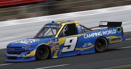 CONCORD, NORTH CAROLINA - MAY 28: Grant Enfinger, driver of the #9 Camping World Chevrolet, drives during practice for the NASCAR Camping World Truck Series North Carolina Education Lottery 200 at Charlotte Motor Speedway on May 28, 2021 in Concord, North Carolina. (Photo by Maddie Meyer/Getty Images) | Getty Images