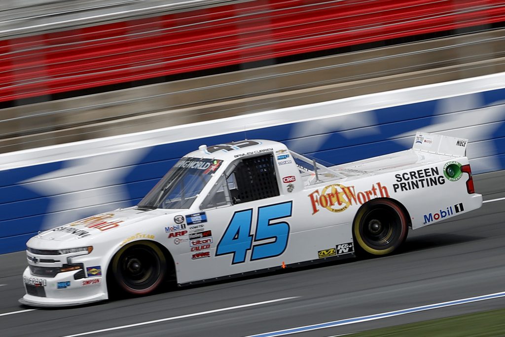 CONCORD, NORTH CAROLINA - MAY 28: Bayley Currey, driver of the #45 Niece Chevrolet, drives during practice for the NASCAR Camping World Truck Series North Carolina Education Lottery 200 at Charlotte Motor Speedway on May 28, 2021 in Concord, North Carolina. (Photo by Maddie Meyer/Getty Images) | Getty Images