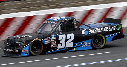 CONCORD, NORTH CAROLINA - MAY 28: Bret Holmes, driver of the #32 SOUTHERN STATES BANK Chevrolet, drives during practice for the NASCAR Camping World Truck Series North Carolina Education Lottery 200 at Charlotte Motor Speedway on May 28, 2021 in Concord, North Carolina. (Photo by Maddie Meyer/Getty Images) | Getty Images