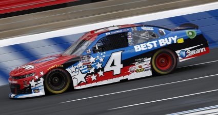 CONCORD, NORTH CAROLINA - MAY 28: Ryan Vargas, driver of the #4 Swann Security/Best Buy Chevrolet, drives during practice for the NASCAR Xfinity Series Alsco Uniforms 300 at Charlotte Motor Speedway on May 28, 2021 in Concord, North Carolina. (Photo by Maddie Meyer/Getty Images) | Getty Images