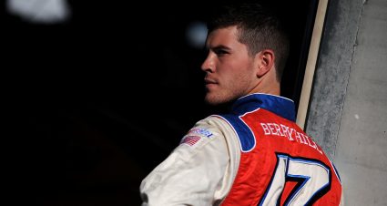CHARLOTTE, NC - OCTOBER 09:  Tanner Berryhill, driver of the #17 New Gulf Resources Toyota, looks on in the garage area during practice for the NASCAR Nationwide Series Drive For The Cure 300 presented by Blue Cross Blue Shield of North Carolina at Charlotte Motor Speedway on October 9, 2014 in Charlotte, North Carolina.  (Photo by Jonathan Moore/Getty Images) | Getty Images