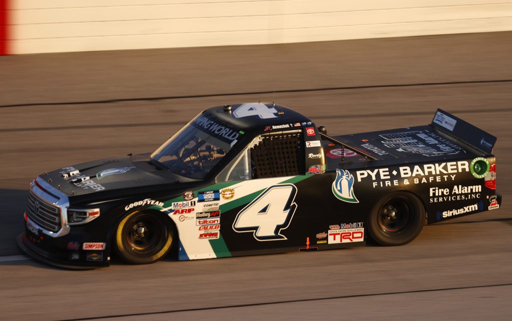 DARLINGTON, SOUTH CAROLINA - MAY 07: John Hunter Nemechek, driver of the #4 Pye-Barker Fire & Safety Toyota, drives during the NASCAR Camping World Truck Series LiftKits4Less.com 200 at Darlington Raceway on May 07, 2021 in Darlington, South Carolina. (Photo by Chris Graythen/Getty Images) | Getty Images