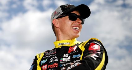 CONCORD, NORTH CAROLINA - MAY 29: Brandon Jones, driver of the #19 Menards/Fisher Toyota, waits on the grid during qualifying for the NASCAR Xfinity Series Alsco Uniforms 300 at Charlotte Motor Speedway on May 29, 2021 in Concord, North Carolina. (Photo by Jared C. Tilton/Getty Images) | Getty Images