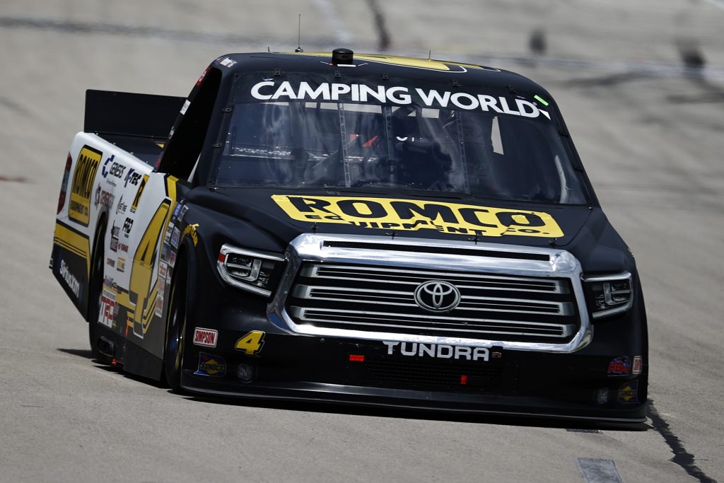 FORT WORTH, TEXAS - JUNE 12: John Hunter Nemechek, driver of the #4 ROMCO Toyota, drives during the NASCAR Camping World Truck Series SpeedyCash.com 220 at Texas Motor Speedway on June 12, 2021 in Fort Worth, Texas. (Photo by Jared C. Tilton/Getty Images) | Getty Images
